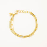 18k Gold Plated Silver Double Chain Bracelet