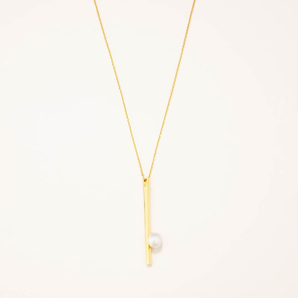 18k Gold Plated Silver Single Pearl Necklace