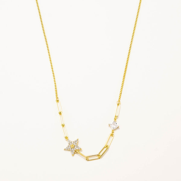 18k Gold Plated Silver Star Necklace