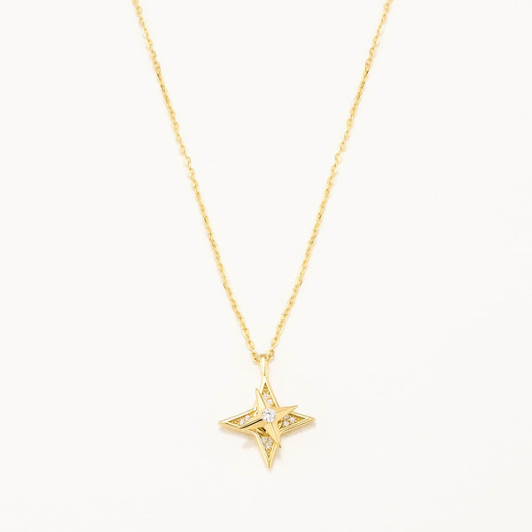 18k Gold Plated Silver Double Pole Star Necklace