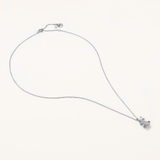 18k White Gold Plated Silver Rabbit Figure Necklace with Zircon Stone