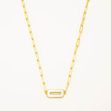 18k Gold Plated Silver Pearlescent T Lock Chain Necklace