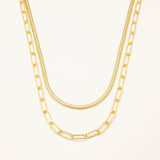 18k Gold Plated Silver Double Chain Necklace