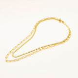18k Gold Plated Silver Double Chain Necklace