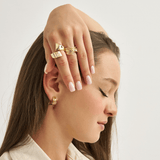 18k Gold Plated Silver Adjustable Wide Ring