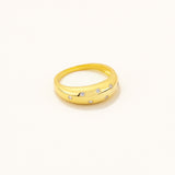 18k Gold Plated Silver Oval Ring with Zircon Stone