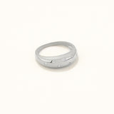 18k White Gold Plated Silver Oval Ring with Zircon Stone