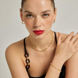 18k Gold Plated Silver Interlocking Chain Necklace