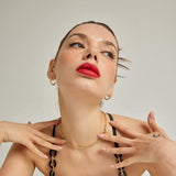 18k Gold Plated Silver Interlocking Chain Necklace