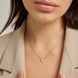 18k Gold Plated Silver Mini Heart Necklace Silver-Gold Color