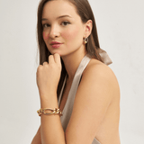 18k Gold Plated Silver Chain Bracelet with Silver Rope Detail