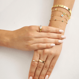 18k Gold Plated Silver Eye and Evil Eye Bead Charm Chain Bracelet
