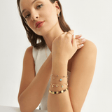 18k Gold Plated Silver Eye and Evil Eye Bead Charm Chain Bracelet