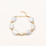 18k Gold Plated Silver Natural Baroque Pearl Bracelet