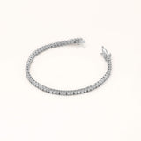 18k White Gold Plated Silver 2.5mm Zircon Stone Tennis Bracelet