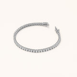 18k White Gold Plated Silver 3.5mm Zircon Stone Tennis Bracelet