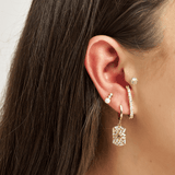 18k Gold Plated Silver Spiral Earrings with Zircon Stones