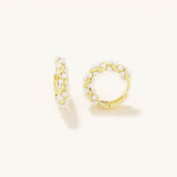 18k Gold Plated Silver Spiral Mini Pearl Earrings