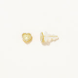 18k Gold Plated Silver Heart Figured Earrings with Pearls
