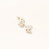 18k Gold Plated Silver Natural Baroque Pearl and Colorful Zircon Stone Earrings