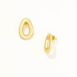 18k Gold Plated Silver Round Cornered Triangle Earrings