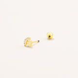 18k Gold Plated Silver Star Figured Tragus Earring with Zircon Stone