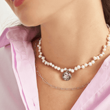 18k White Gold Plated Silver Paper Clip Chain Necklace