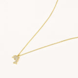 18k Gold Gold Plated Silver Dolphin Figure Necklace with Zircon Stone
