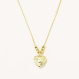 18k Gold Gold Plated Silver Necklace with Polar Star Figure on Heart