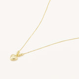 18k Gold Gold Plated Silver Necklace with Polar Star Figure on Heart
