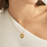 18k Gold Gold Plated Silver Lock Necklace with Zircon Stone