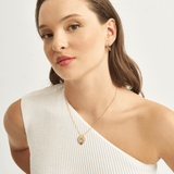 18k Gold Gold Plated Silver Lock Necklace with Zircon Stone