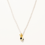 18k Gold Gold Plated Silver Mini Natural Pearl T Lock Necklace
