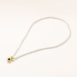 18k Gold Gold Plated Silver Mini Natural Pearl T Lock Necklace