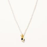 18k Gold Gold Plated Silver Mini Natural Pearl T Lock Necklace
