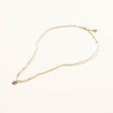 18k Gold Gold Plated Silver Cherry Figured Pearl Necklace