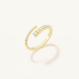 18k Gold Plated Silver Pearl Row Ring