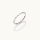 18k White Gold Plated Silver 0.5mm Zircon Stone Eternity Ring