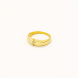 18k Gold Plated Silver Single Row Zircon Stone Ring