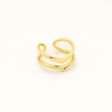 18k Gold Plated Silver Adjustable Double Row Ring
