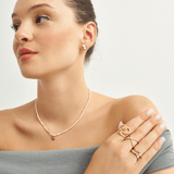 18k Gold Plated Silver Adjustable Double Row Ring