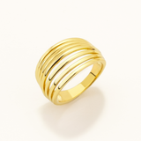 18k Gold Plated Silver 7 Row Wide Ring