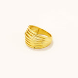 18k Gold Plated Silver 7 Row Wide Ring