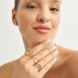 18k Gold Plated Silver Asymmetric Ring
