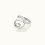 18K White Gold Plated Silver Asymmetric Ring