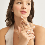 18K White Gold Plated Silver Asymmetric Ring