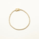 18k Gold Plated Silver Waterway Bracelet with White Zircon Stone