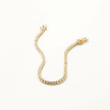 18k Gold Plated Silver Waterway Bracelet with White Zircon Stone