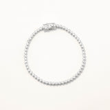 18k White Gold Plated Silver Waterway Bracelet with White Zircon Stone
