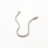18k White Gold Plated Silver Waterway Bracelet with White Zircon Stone